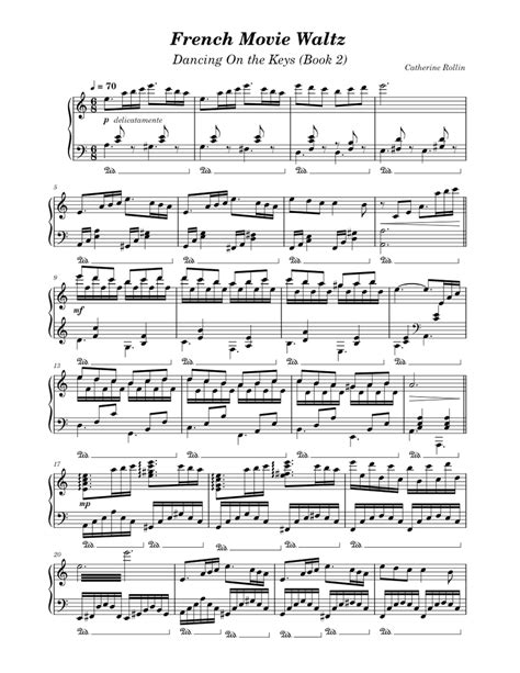 French Movie Waltz – Catherine Rollin . Sheet music for Piano (Solo ...