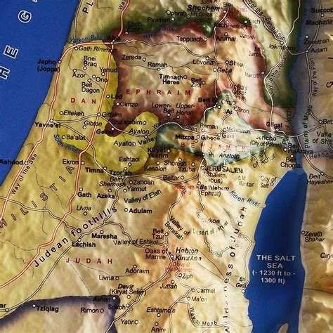 Raised-Relief Map of Israel in Biblical Times - Holy Land Christian Gifts