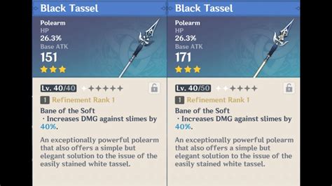 Black Tassel weapon appearance base vs. ascended in Genshin Impact - YouTube