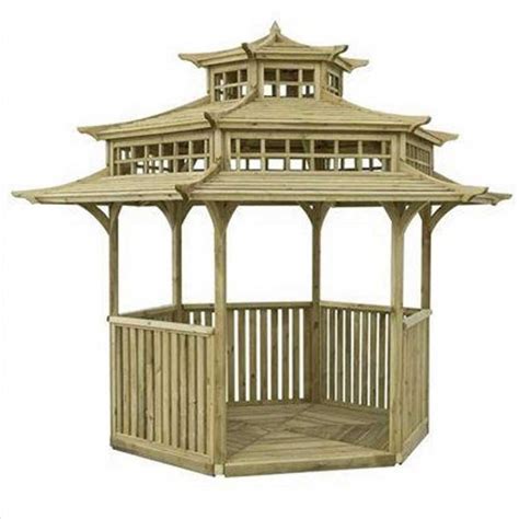 Wooden Garden Oriental Pagoda Japanese Design Gazebo - Pure Garden ...