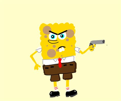 Spongebob has a gun, and he's mad - Drawception