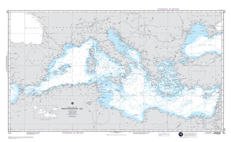 NGA Nautical Chart 310 the Mediterranean Sea - FrugalNavigator.com