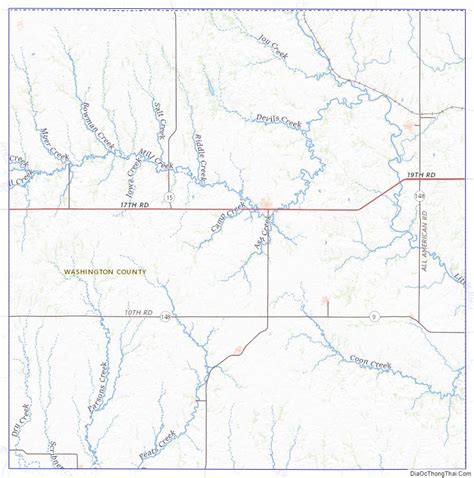 Map of Washington County, Kansas - Địa Ốc Thông Thái