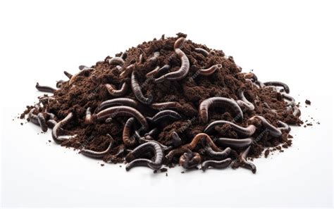 Premium AI Image | Textured Worm Compost Photo on White Background