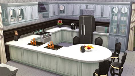 Sims 4 Room Download: Black&White Kitchen | Sanjana Sims Studio