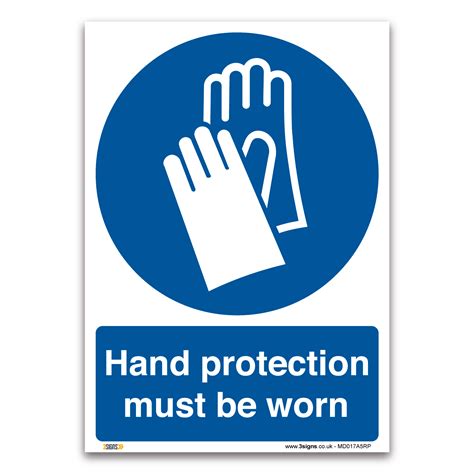 Hand protection must be worn Sign