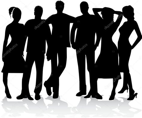 Group of best friends - silhouette vector — Stock Vector © pablonis ...