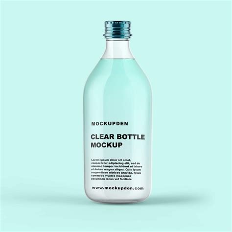 Free Clear Bottle Mockup PSD Template - Mockup Den