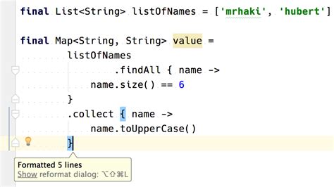 Groovy Goodness: IntelliJ IDEA Formatting Of Closure Chains - Messages ...