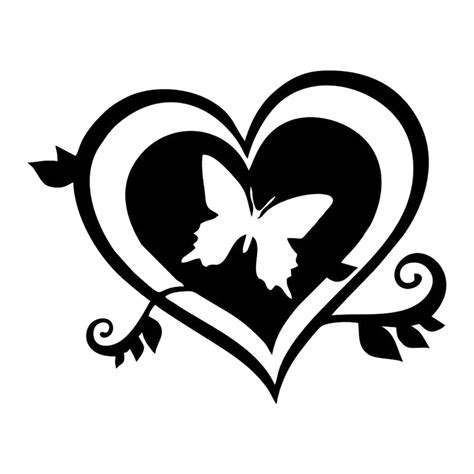 13.4*10.6CM Creative Butterfly&Heart Vinyl Car Stickers Individual Car ...