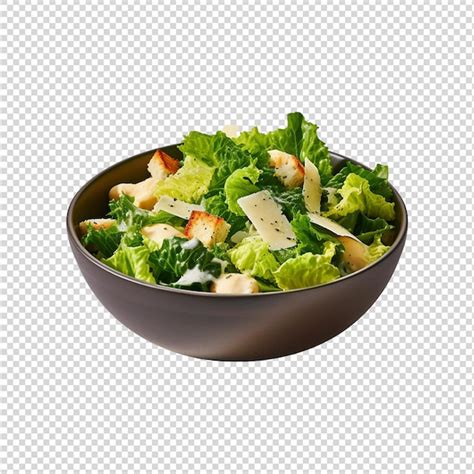 Premium PSD | Caesar salad bowl isolated on white