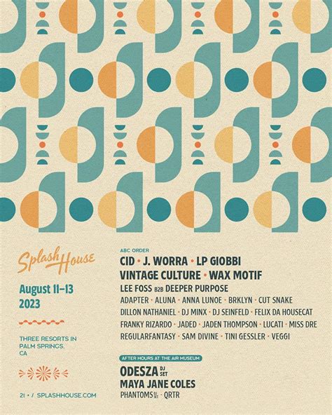 Splash House 2023 Weekend 2 Lineup Announced | Grooveist