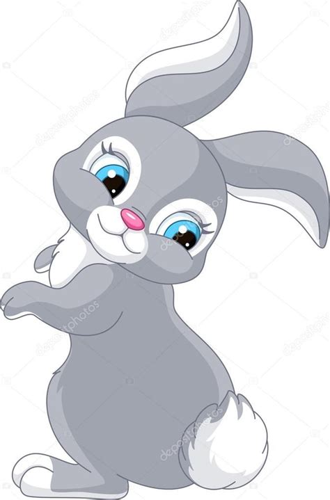 Descargar - Lindo conejo gris — Ilustración de stock | Cute bunny cartoon, Bunny images, Cartoon ...