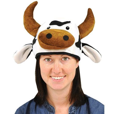 Plush Cow Head Hat | Farm animals birthday party, Cow head