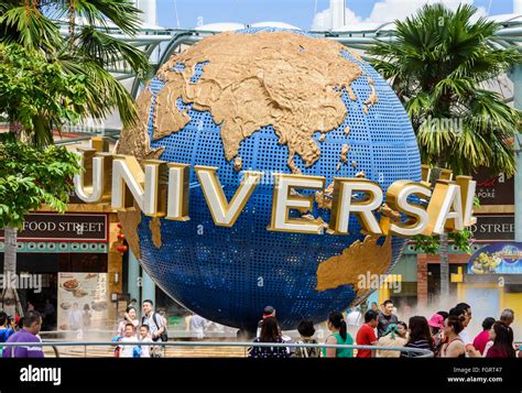 Universal Studios trademark world globe at Universal Studios Singapore, Sentosa Island ...