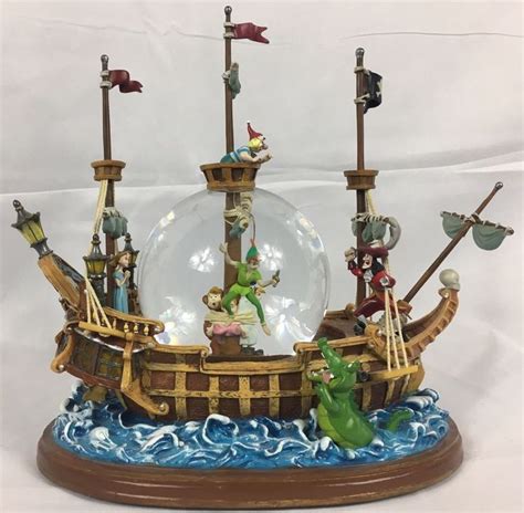 DISNEY PETER PAN LIGHT UP MUSICAL SNOW GLOBE JOLLY ROGER SHIP ~ PARK EXCLUSIVE | Collectibles ...