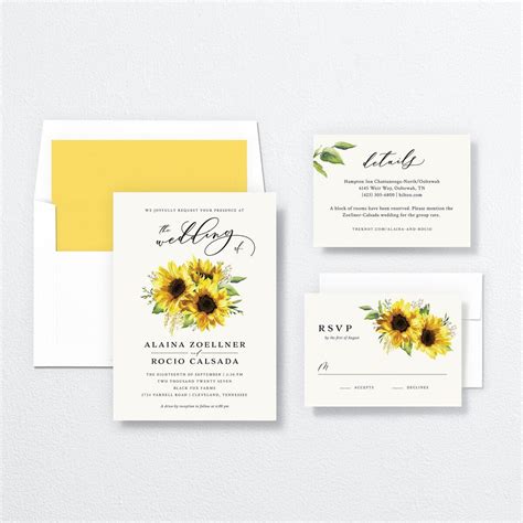 Rustic Sunflower Wedding Invitations