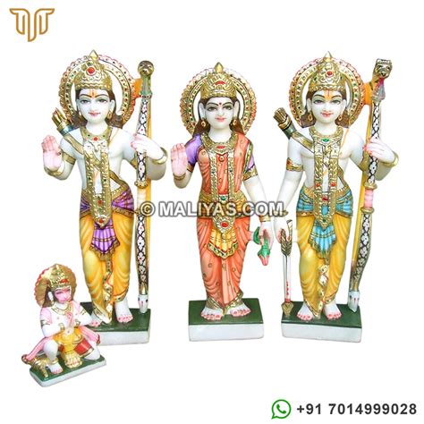 Lord Ram Darbar Murti from Marble Stone - Ram Laxman Sita Marble Statue ...