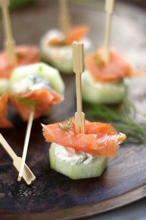 Smoked Salmon and Cream Cheese Cucumber Bites - Baker by Nature