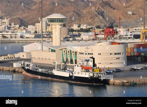 Waterfront and Port Sultan Qaboos at Muttrah also spelt as Mutrah part ...