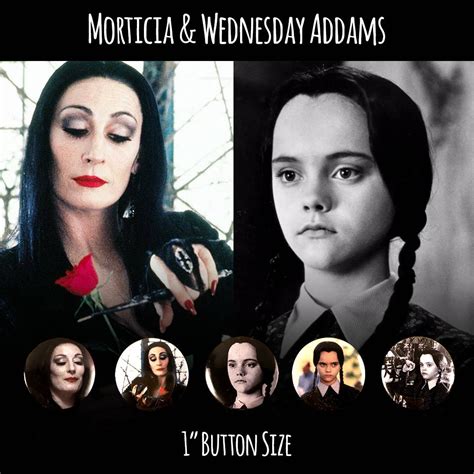 Morticia & Wednesday Addams Family 1 Buttons - Etsy