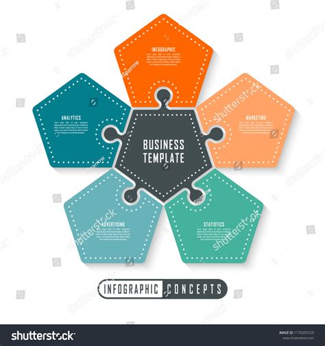 Vector Infographics Puzzle Template Chart Diagram Stock Vector (Royalty ...