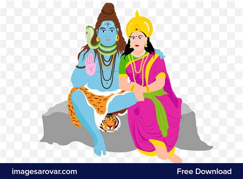 Lord shiva and parvati vector illustration clipart png image – Free ...