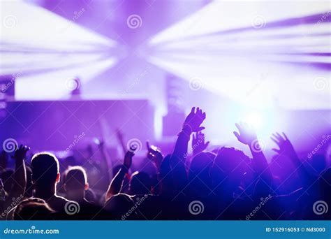 Picture of Dancing Crowd at Music Festival Stock Image - Image of event ...