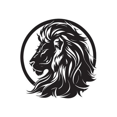 Stylish black lion logo on a white background - Vector 17203814 Vector ...