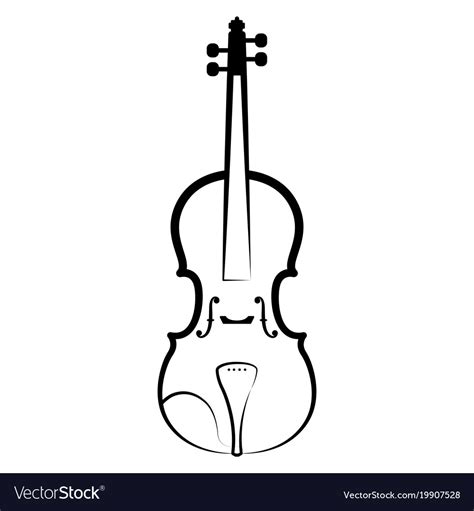 Isolated violin outline musical instrument Vector Image