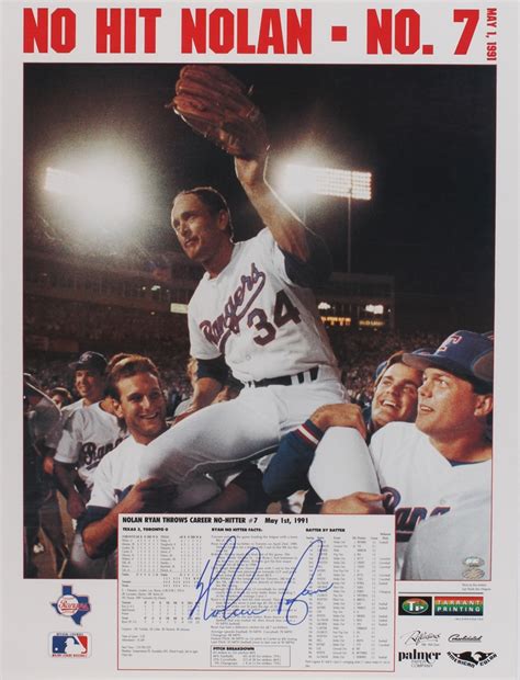 Nolan Ryan Signed No Hit Nolan 17.5" x 22.5" Poster Print (Ryan ...