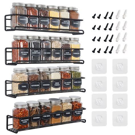 Buy Ultimate Hostess Spice Rack Wall - 4-Tier, Space-Saving Wall Spice Rack Organizer - Wall ...