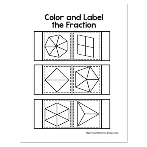 2nd Grade Math Notebook - Fractions - Color & Label the Fraction - Lucky Little Learners