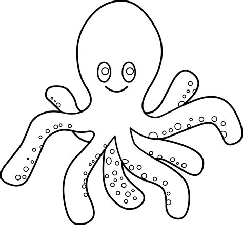 Octopus Coloring Page - Free Clip Art