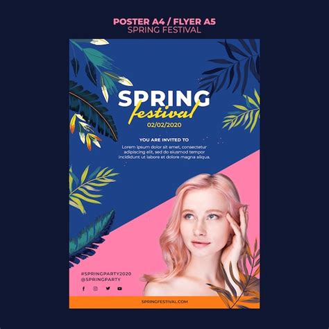 Spring Festival Flyer Template - Free PSD Download - HD Stock Images
