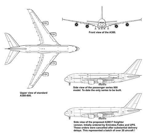 Aircraft Specification Sheet for the Airbus 380