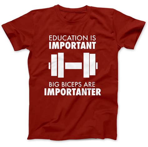 Big Biceps Weightlifter Funny T-Shirt 100% Premium Cotton Gym Weights Gift | eBay