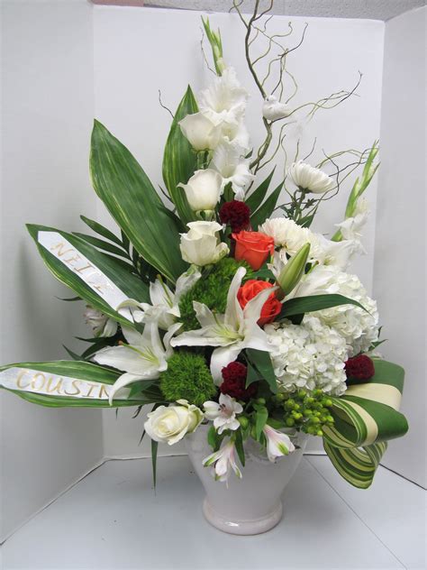 In memory of Sympathy Arrangements, Floral Arrangements, Glass Vase, Flowers, White, Beautiful ...