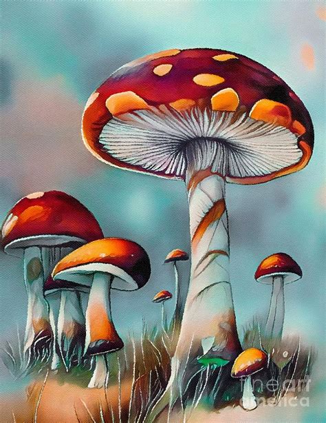 Mystical Mushrooms Digital Art by Laurie's Intuitive - Pixels