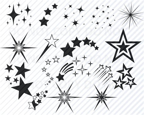 Stars SVG File Vector Images Silhouette Star Elements Svg - Etsy | Star ...