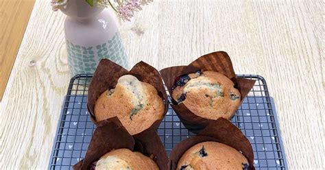 Simple blueberry muffin (Starbucks type) Recipe by Jennifer Su - Cookpad