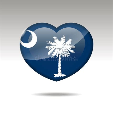 Love South Carolina State Symbol. Heart Flag Icon Stock Illustration - Illustration of national ...