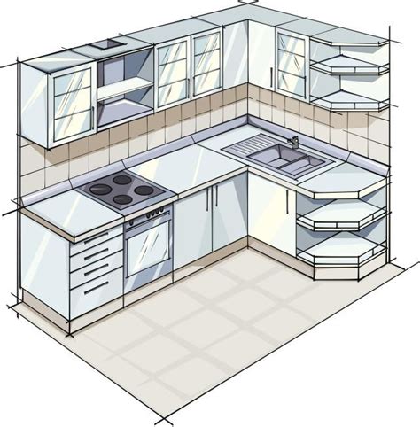 L-Shaped Kitchen Plans: Apartment-Sized L-Shaped Kitchen L Shape ...