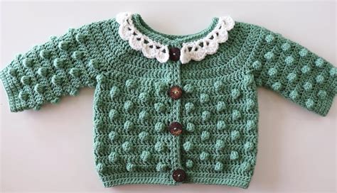 Crochet Baby Cardigan With Bobble Stitch - We Love Crochet