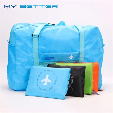 Fashion WaterProof Travel Bag Large Capacity Bag Women Nylon Folding Bag Unisex Luggage Travel ...