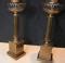 Pair Regency Brass Table Lamps Lights Column Cut Glass
