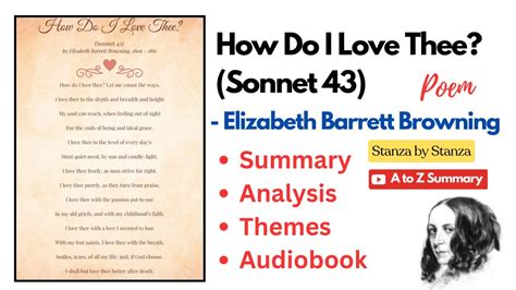 How Do I Love Thee? Sonnet 43 Poem Summary & Analysis #howtoilovethee #poetryanalysis - YouTube