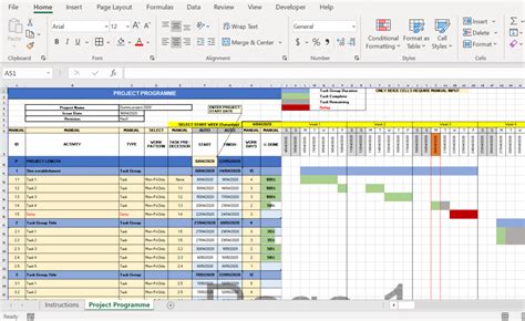 Construction Project Management Excel Template