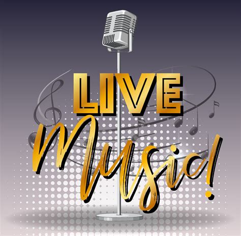 Live music banner with vintage microphone 4342026 Vector Art at Vecteezy