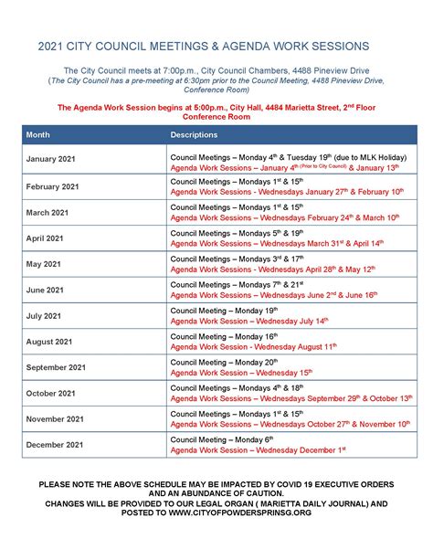 City Council Meeting Dates | Powder Springs, GA - Official Website